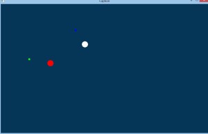 Just a picture of the morker(white) shooting at the player. It hit as the morker continued upwards and so the player turned red. 